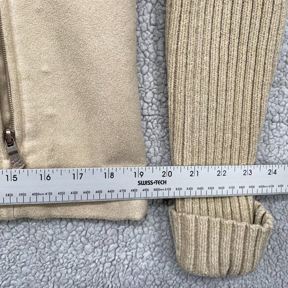 Lady Hathaway Sweater Womens Medium Sherpa  Lined Brown Full Zip Knit Cardigan - Picture 4 of 9